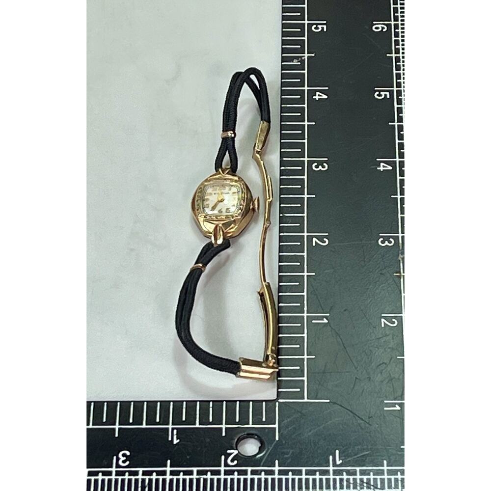 1940’s BULOVA Art Deco 10K Rolled Gold Plate Ladies Wrist Watch Cord Band READ - Picture 6 of 16